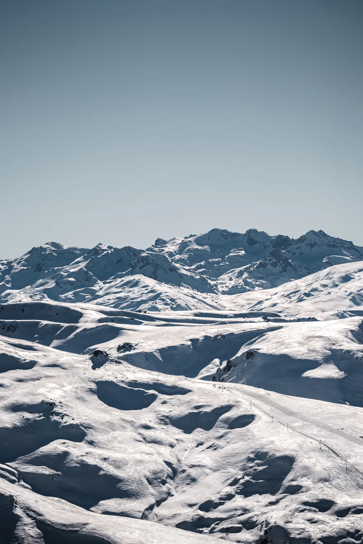 Panorama over de besneeuwde kammen van de Šar Planina